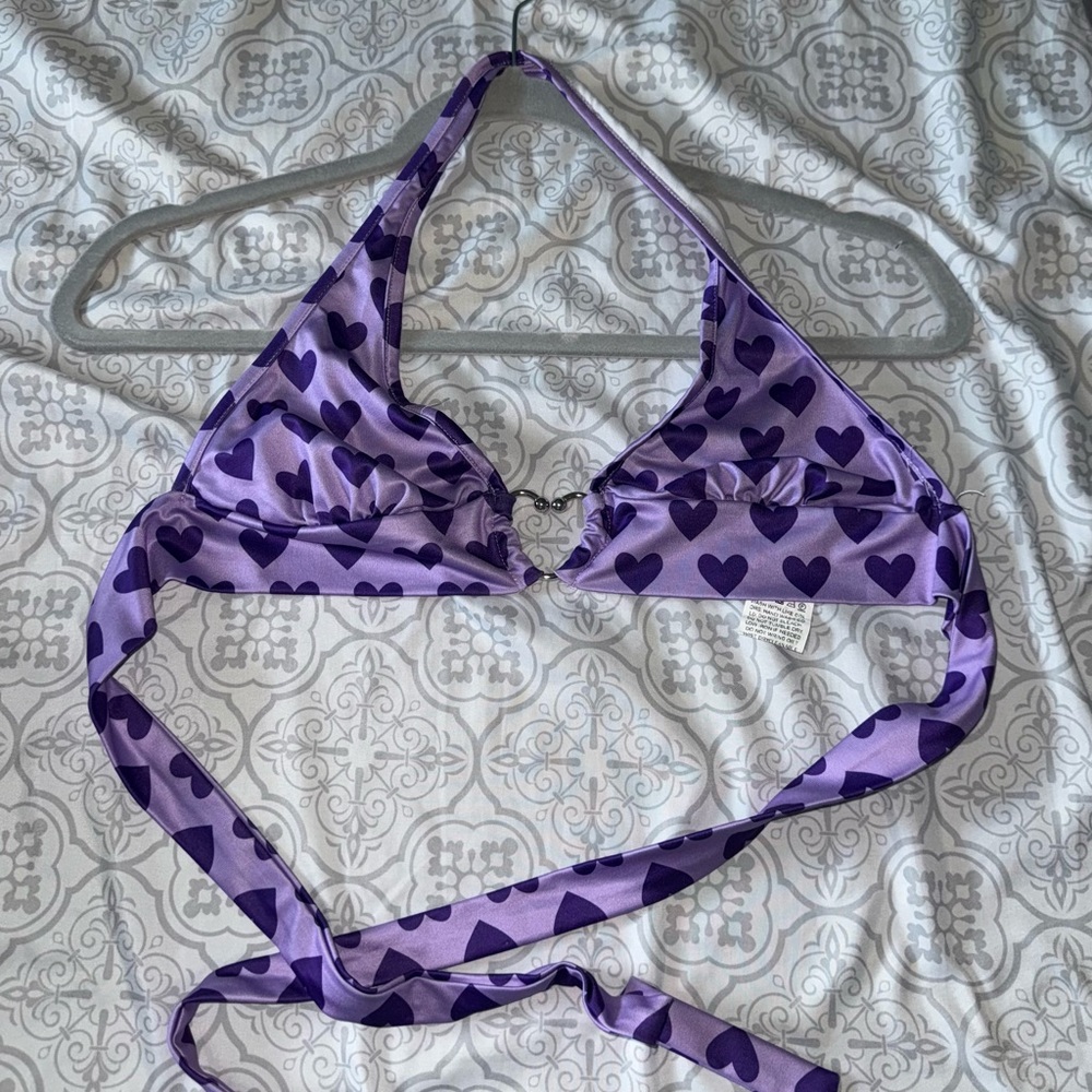 SHEIN Purple Heart Patterned Top